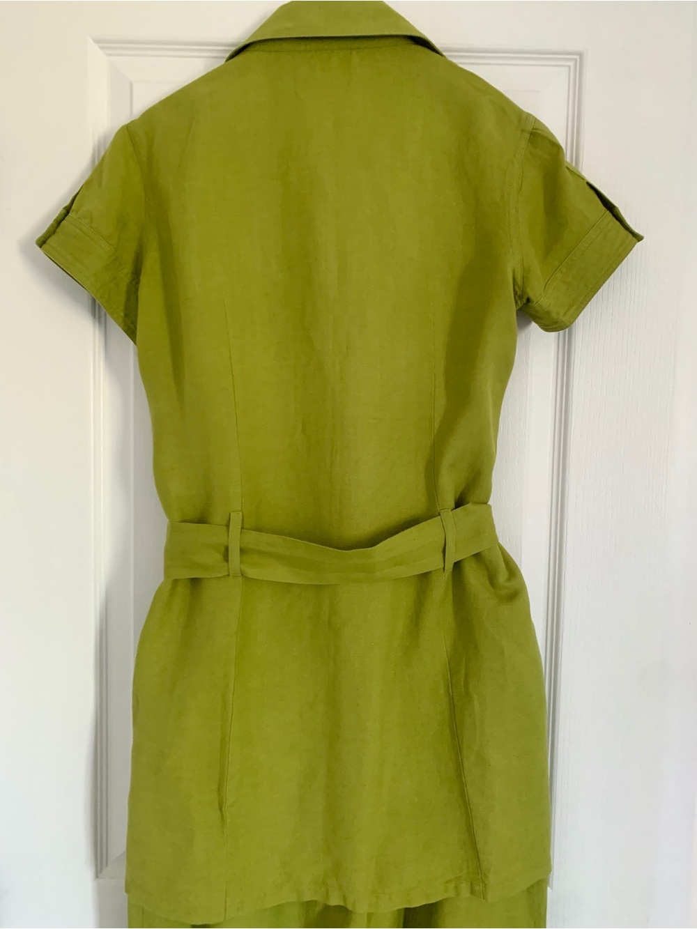 Olive Green Linen 2 Piece Set: Pants & Shirt ๐ - Picture 6 of 16